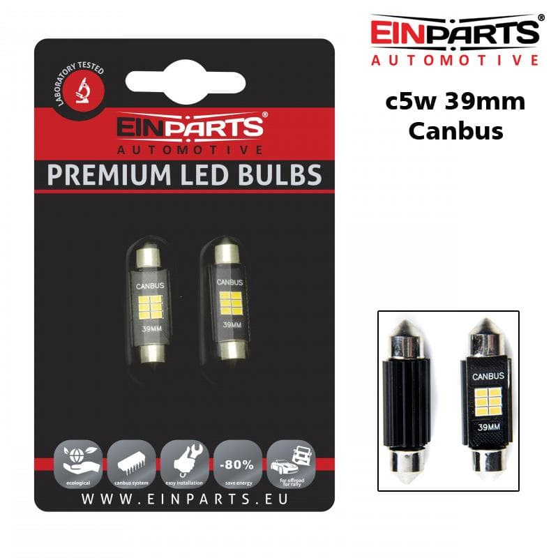 EINPARTS Canbus c5w 39mm Led 310 lumen 6000K 2-pack festoon