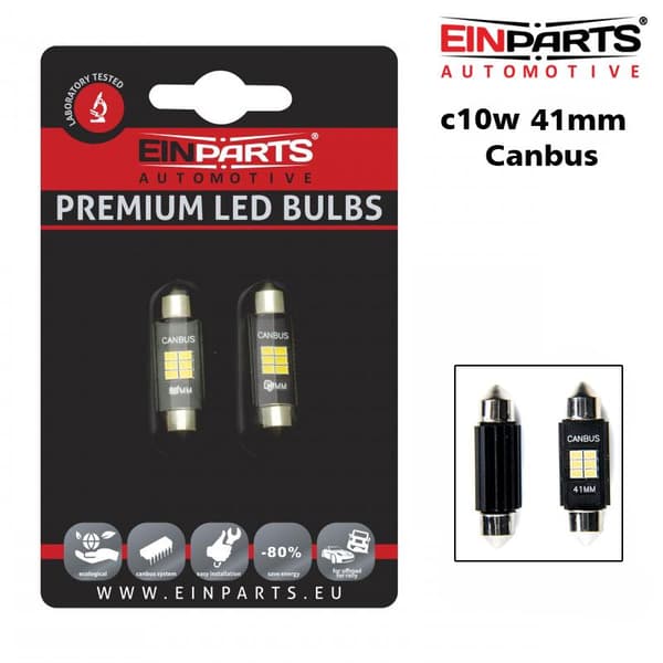 EINPARTS Canbus c10w 41mm Led 310 lumen 6000K 2-pack festoon