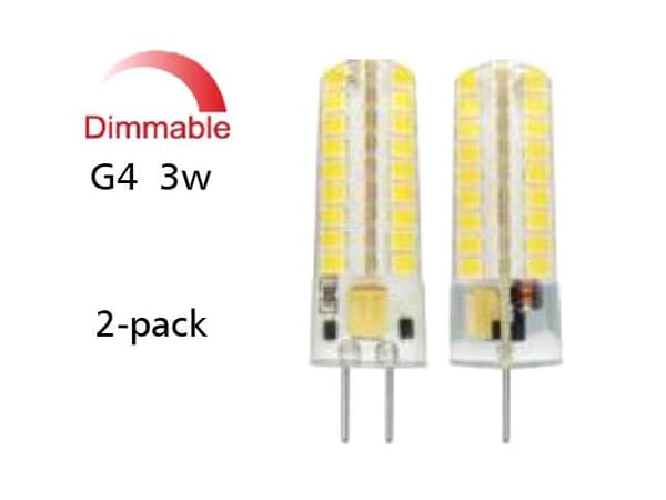 G4 3w dimbar 12v DC + AC Led lampa 3000K varmvit G-4  2-pack