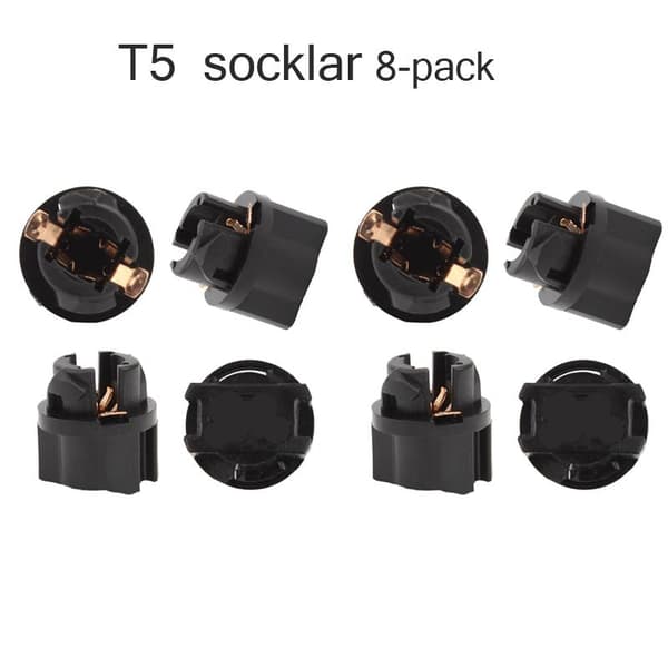 T5  socklar adaptor 8-pack lamphållare instrumentbelysning