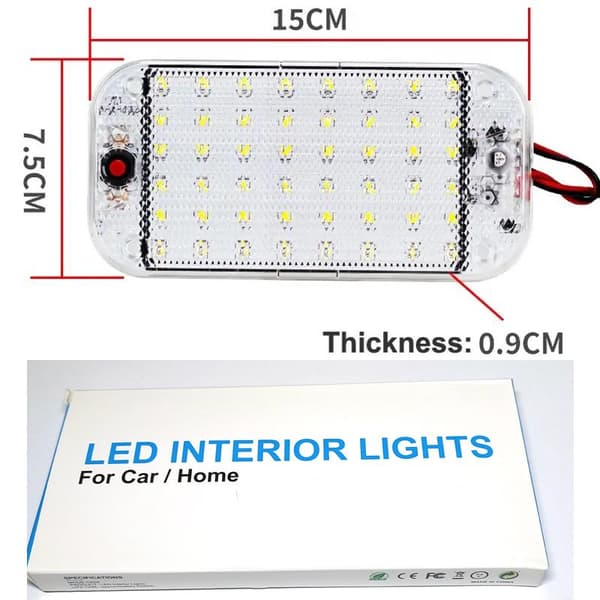 Led innerbelysning 12-24v 48-ledchip vita 6000k husvagn husbil