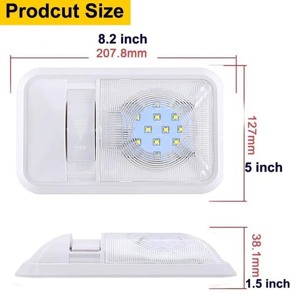 Led dimbar innerbelysning 12-24v 24-ledchip vita 6000k husvagn
