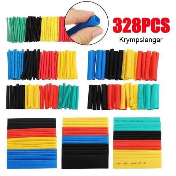 Krympslang sortiment 328 st olika storlekar diameter och längder