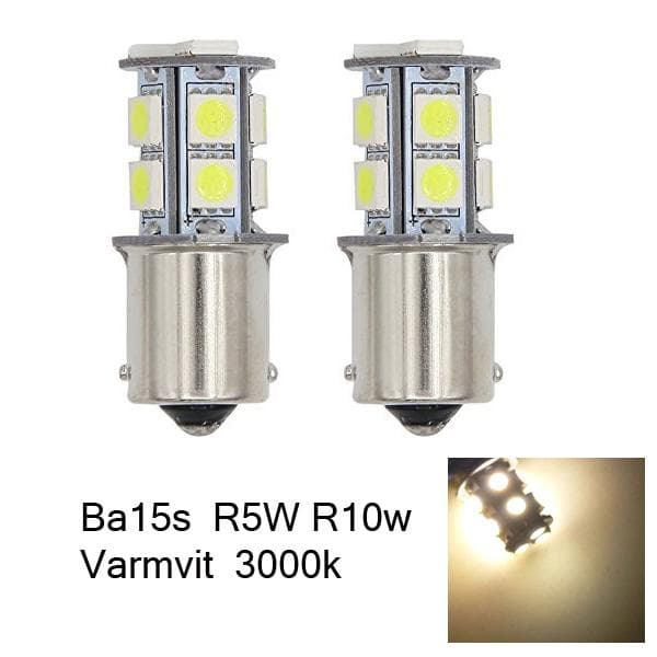 Ba15s r5w r10w 1156 Led lampor 3000K varmvit 2-pack .