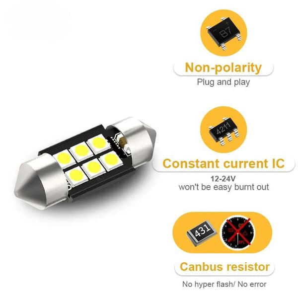 Canbus C5W 36mm spollampa Led 6000K 2-pack 350lm festoon c10w