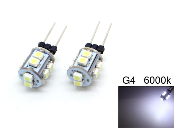 G4 0,5w 2-pack 6000K Led lampa G-4 till husvagn bil husbil båt