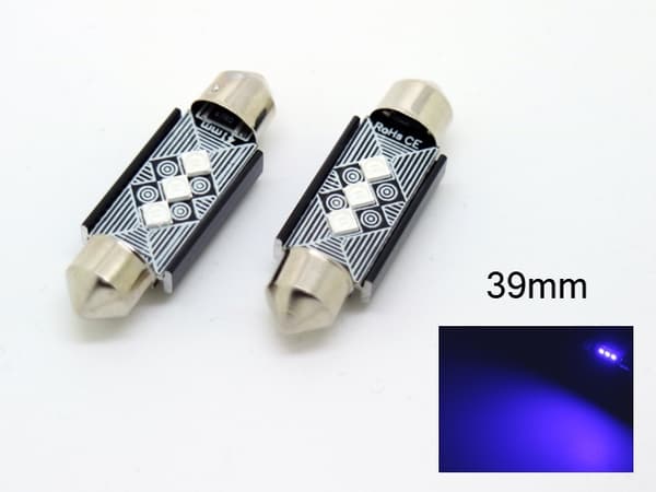 Spollampa 39mm blå Canbus Led 3535SMD 2-pack C5W C10W 12w