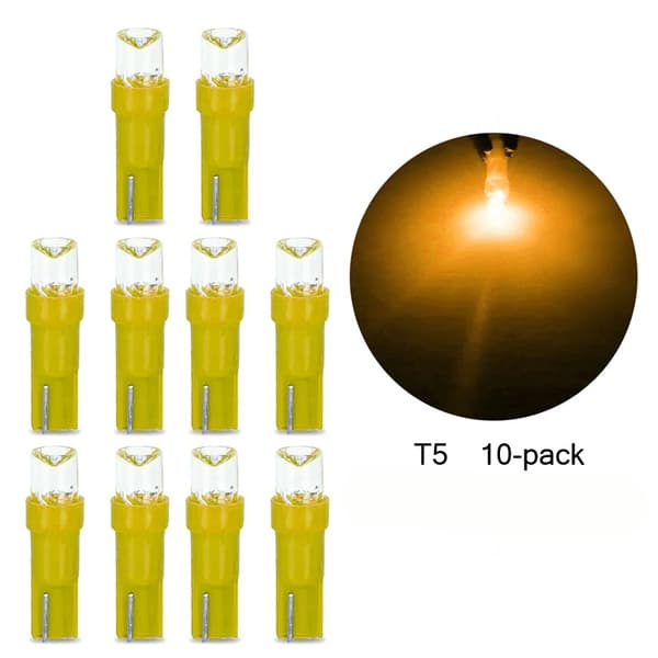 T5 gula 10-pack Led W2x4.6d W2.1.x4.9d W1.2W W2.3W 12v.