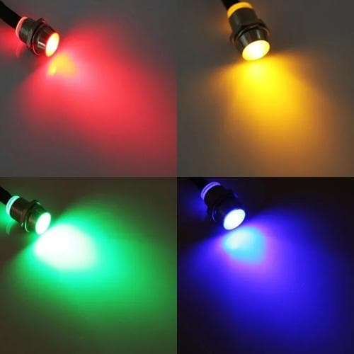 8mm 5 olika diodlampor för infällning panel varningslampor 12v
