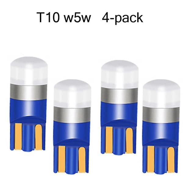T10 w5w 4-pack Ledlampor med 3030smd chip 12v DC olika färger Blåa 4-pack