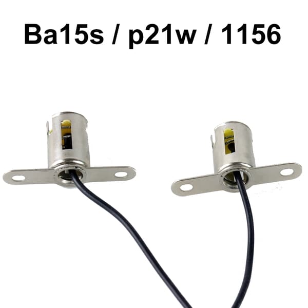 Ba15s 1156 p21w led / halogen , kontakter / sockel fattning   2-pack
