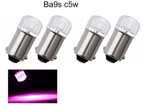 BA9S Pink / Rosa 4-pack rundstrålande t4w led med 1st fluxled chip