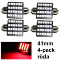 Miniatyrbild 1 av 3: Spollampa 41mm 42mm röd Led 2835SMD 4-pack C5W SV8.5 c10w