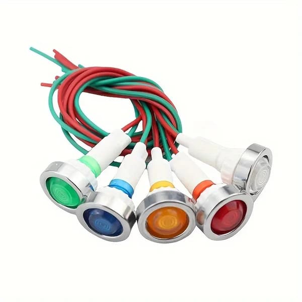 10mm 5 olika diodlampor för infällning panel varningslampor indikatorlampor 12v