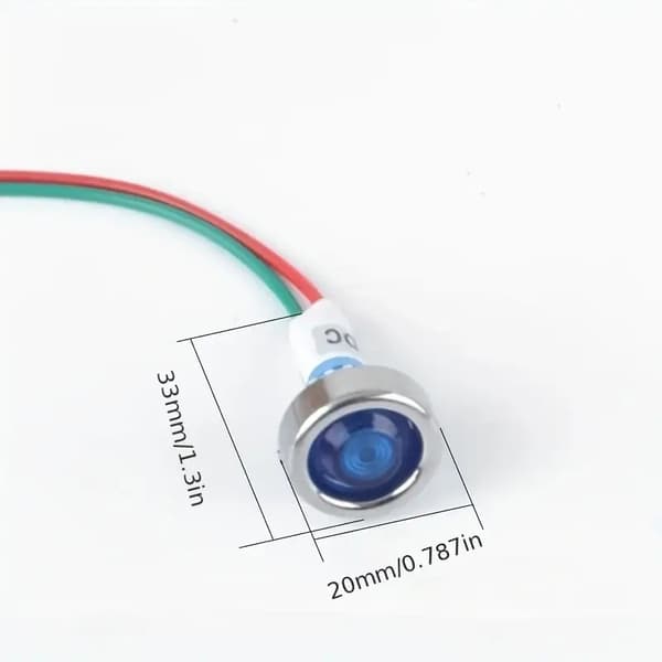10mm 5 olika diodlampor för infällning panel varningslampor indikatorlampor 12v