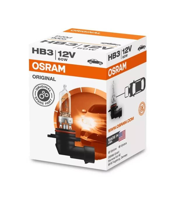 Osram HB3 9005 ORIGINAL 65w halogen lampor 12v DC P20d 1st