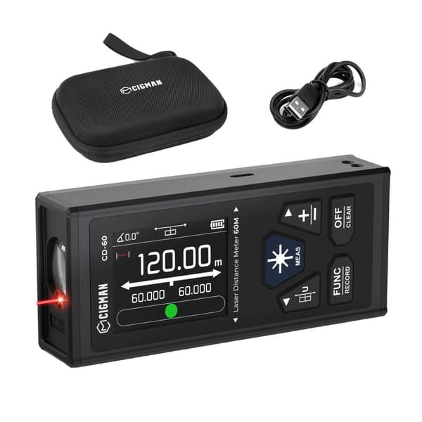 Laseretäisyysmittari, 120 metrin kantama, korkea tarkkuusmittaus,CKAIWEETS CD-60C