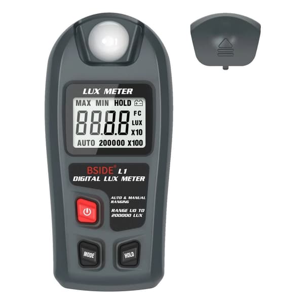 Digital Lux Meter, Måleområde 0,1~200.000 Lux, Opløsning 0,1 Lux, Holdfunktion,BSIDE L1