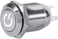 Miniatyrbild 2 av 4: 12 mm tryckknappsbrytare i rostfritt stål, 12V-24V 5A LED PÅ AV Vattentät växlingsbrytare med självåterställningskabelkontakt (gul)