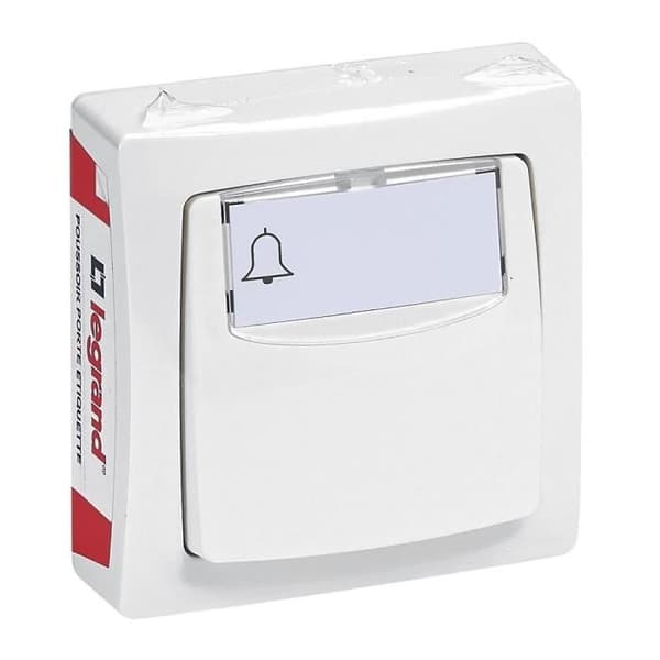 Interruptertryckknapp LEGRAND - 1 post - Utskott - Vit - 6A - 250V - IP31D - IK04