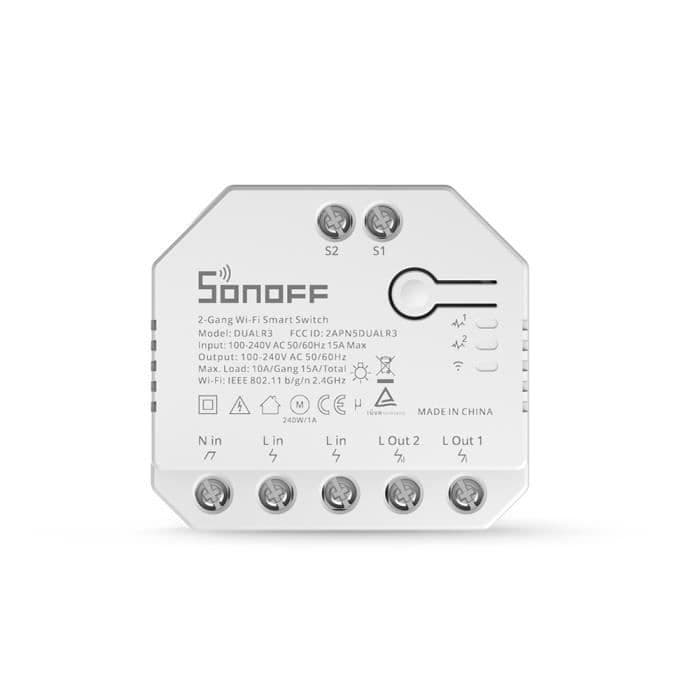 SONOFF DUALR3 DIY MINI Dual Relay Module Smart Switch Elmätare Styrning via eWeLink Alexa
