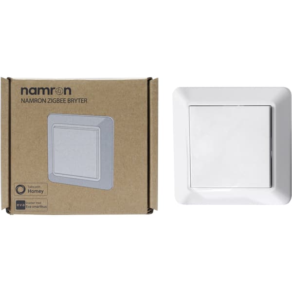 Namron Zigbee 2 Kanal 16A Bryter Hvit