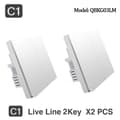 Miniatyrbillede 2 af 2: Smart Light Wall Switch, Trådløs Kontrol, Homekit Kompatibel, 2X NO neutral 2key