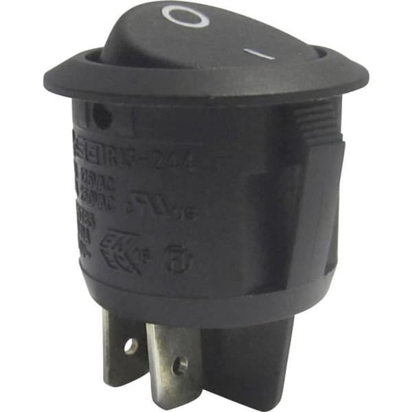 Vippströmbrytare TRU COMPONENTS TC-R13-244A-02 SVART 1587655 250 V-AC 10 A 2 x Av-på Låsning 1 st.