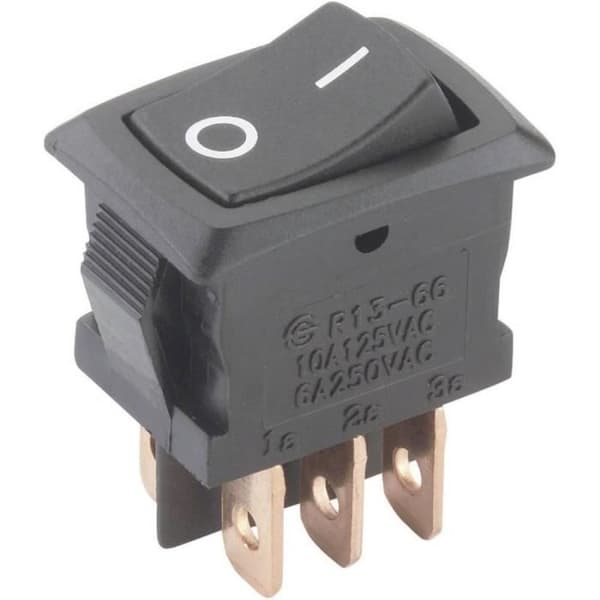 Vippströmbrytare - TRU COMPONENTS - TC-R13-166PB-02 - 250 V/AC 6 A - 2 x On/On-låsning
