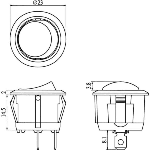 Vippströmbrytare 250 V-AC 6 A 1 x Av-På 28430C606 permanent 1 st.