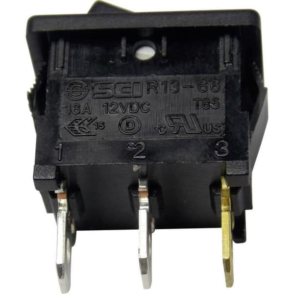 Vippbrytare - TRU COMPONENTS - TC-R13-66B2-02 - 12 V-DC - 16 A - Svart