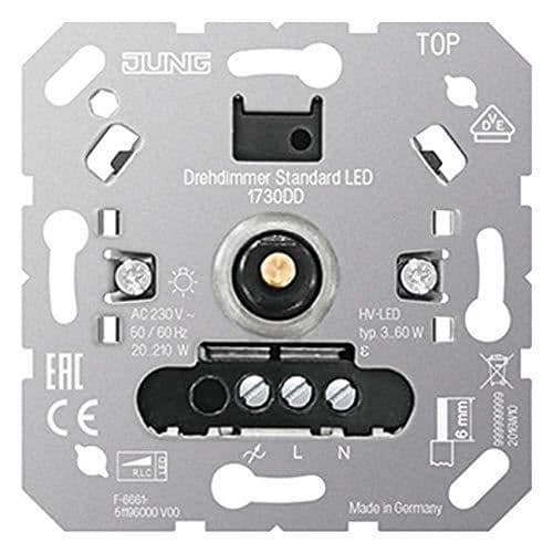 Standard LED roterande dimmer - JUNG - 1730DD - 2A - 500W - Fram och tillbaka