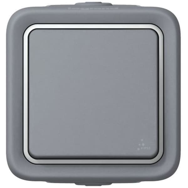 PLEXO vattentät switch eller tvåvägs switch komplett IP55 enkel grå yta - LEGRAND - 069711
