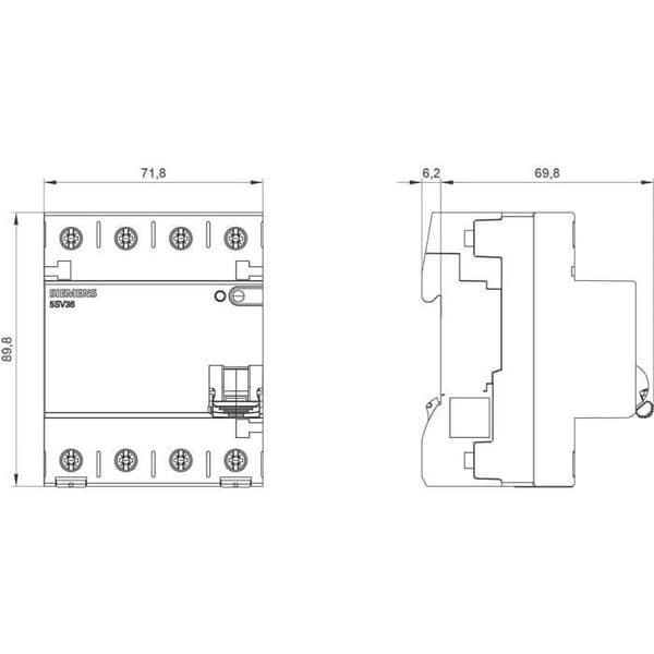 Differentialbrytare SIEMENS 5SV3344-4 B 4 poler 40A 0,03A 400V