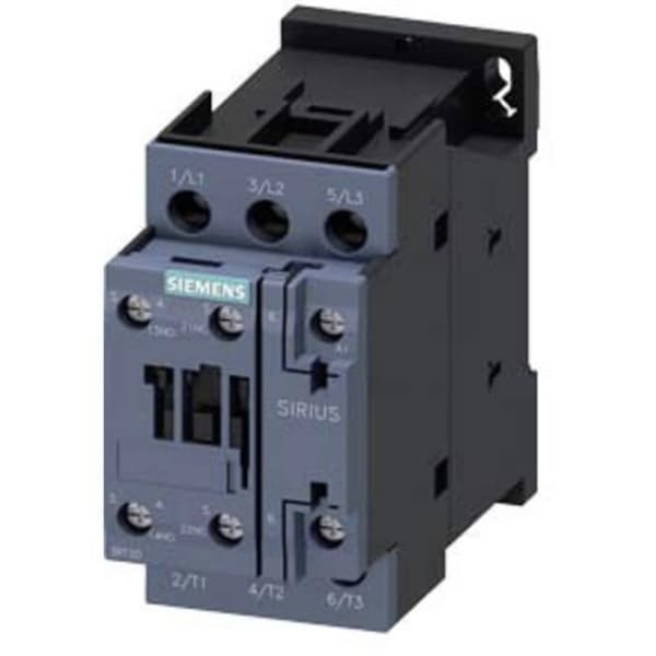 Kontaktor - SIEMENS - 3RT2025-1AL20 - 3 NO (T) - 7,5kW/400V - Vit - Elektrisk - Kabelansluten