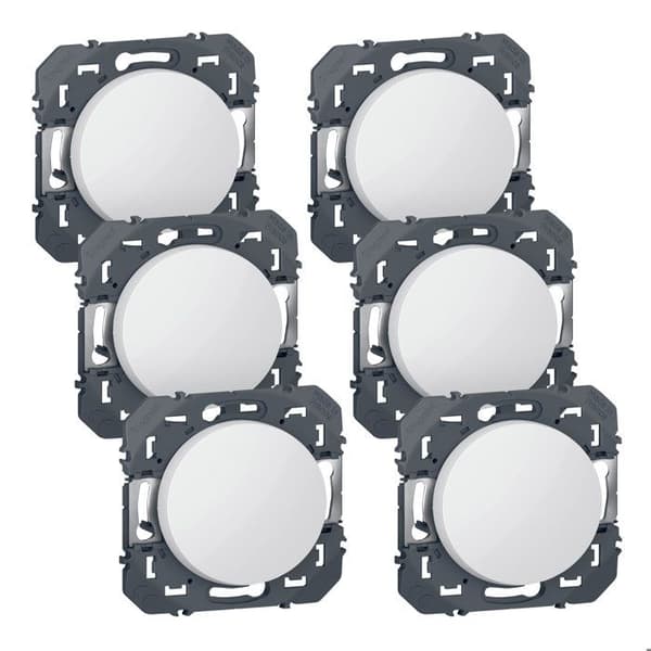 Set med 6 modulära tvåvägsbrytare Dooxie 10AX 250V~ - Vit - 300450 - Legrand