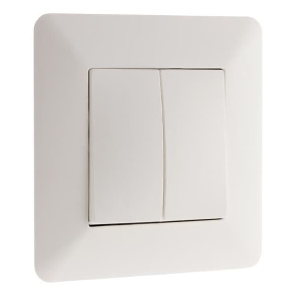 Dubbel växelomkopplare - Zenitech - Vit - 2300W - 10A - För inbyggnad