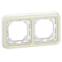 Platta + stöd LEGRAND Prog Plexo - 2 horisontella stolpar - Vit