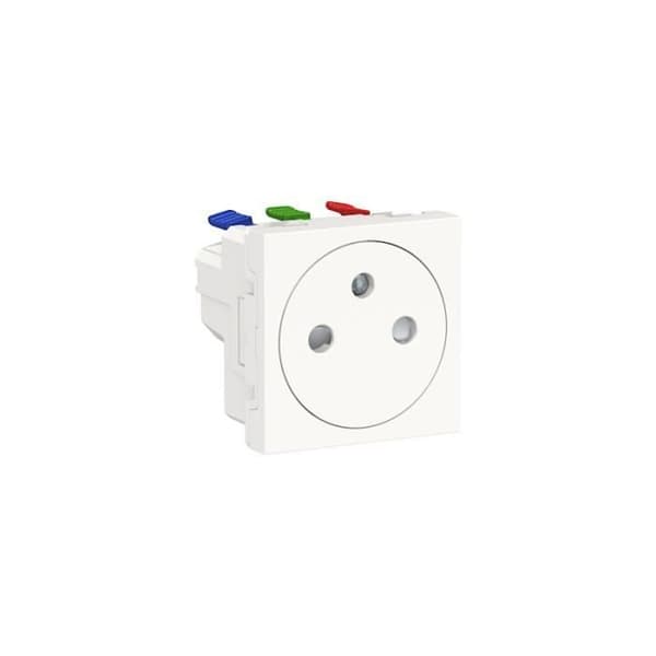2P+E-uttag - Unica - 90° - Spolning - Snabbanslutning - Vit