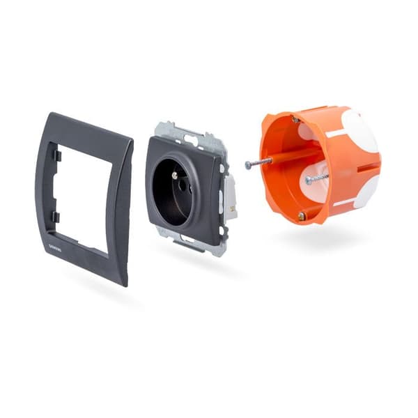 Enkelplatta - SIEMENS - Delta Iris - Antracit - Plast - Inredning