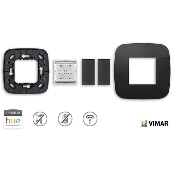 VIMAR Arké Roud Kit Trådlös radiofrekvensomkopplare Philips Friends of hue, svart - 0K03906.08