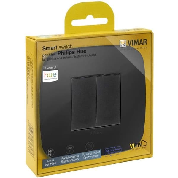 VIMAR Arké Roud Kit Trådlös radiofrekvensomkopplare Philips Friends of hue, svart - 0K03906.08