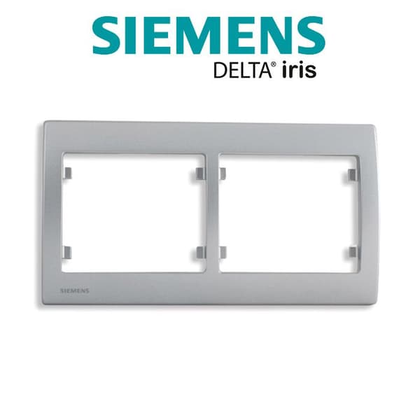 SIEMENS Delta Iris Dubbel horisontell platta silver