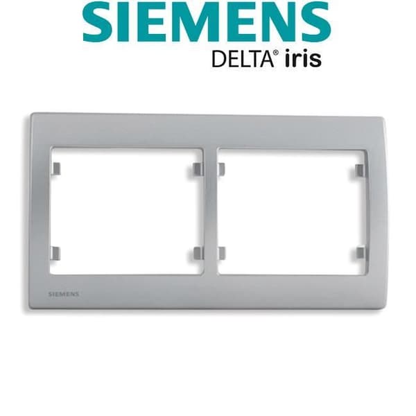SIEMENS Delta Iris Dubbel horisontell platta silver
