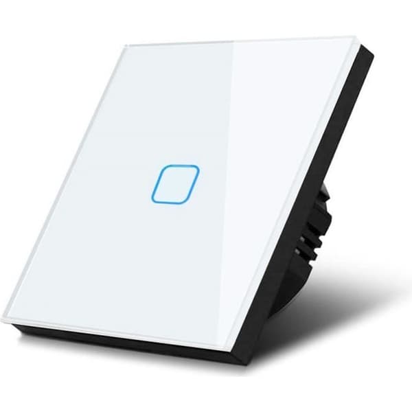 Maclean White Glass LED Touch Light Switch med fyrkantig knopp