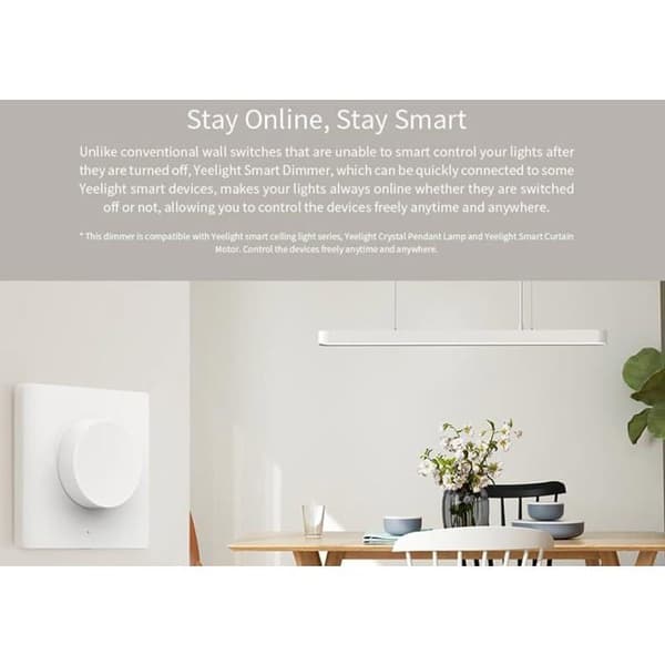Switch - YEELIGHT - Trådlös Smart Dimmer - Vit - Inomhus - Trådlös tryckknapp