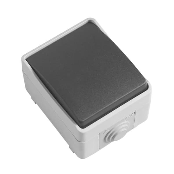 Amig switch - 8459 - 3611 - Vattentät korsande switch IP54 10 A 230 V grå