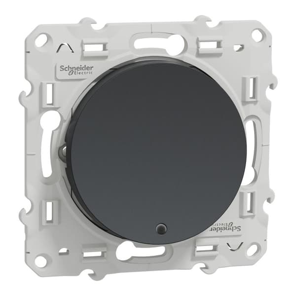 ODACE 10A tryckknapp med antracitbelyst skruv 0,15mA - SCHNEIDER ELECTRIC - S540276