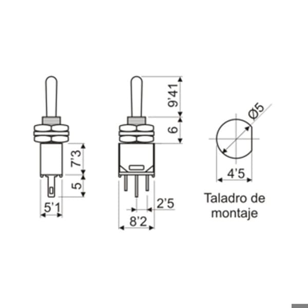 Upphängd enpolig miniatyrströmbrytare 3 Stift epoxi Elektro DH 11.438.C 8430552061457