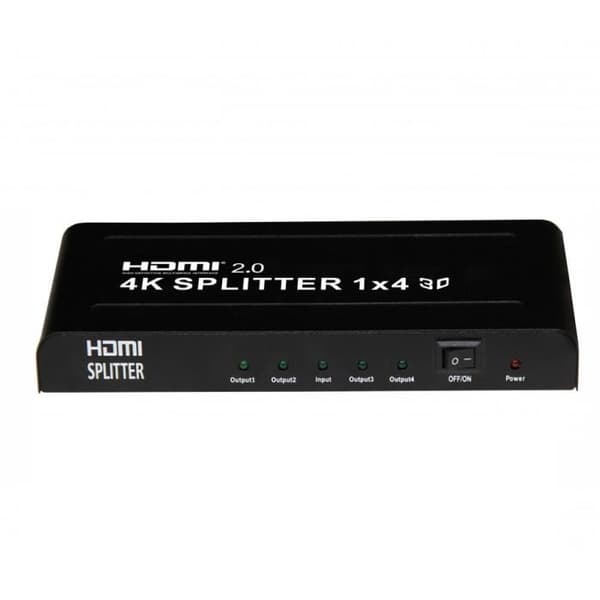1 x 4 splitter med stöd för 4K, 3D och HDMI 2.0 Yatek yk-0104 – 2.0